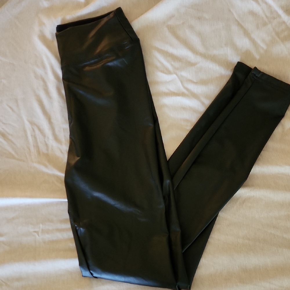 Aerie Black Faux Leather Leggings